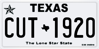 TX license plate CUT1920