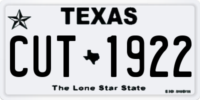 TX license plate CUT1922