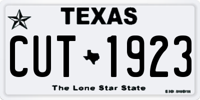 TX license plate CUT1923