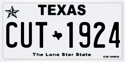 TX license plate CUT1924
