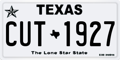 TX license plate CUT1927