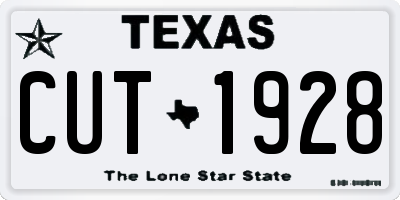 TX license plate CUT1928