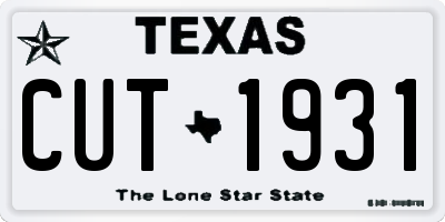 TX license plate CUT1931