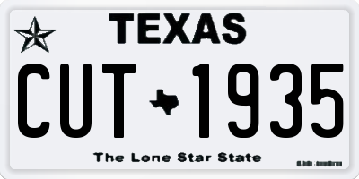 TX license plate CUT1935