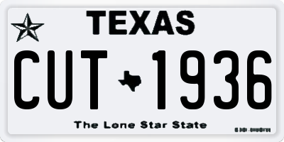 TX license plate CUT1936