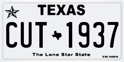 TX license plate CUT1937