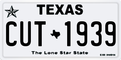 TX license plate CUT1939
