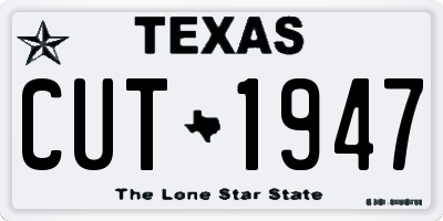 TX license plate CUT1947