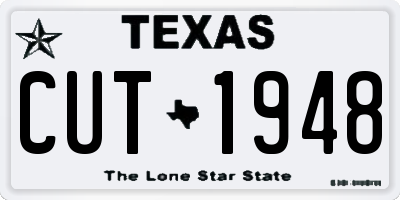 TX license plate CUT1948