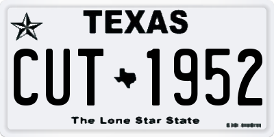 TX license plate CUT1952