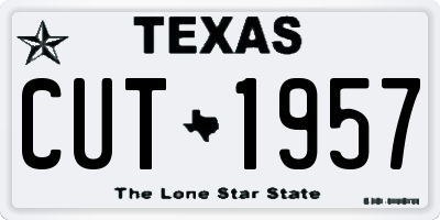 TX license plate CUT1957