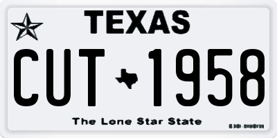 TX license plate CUT1958