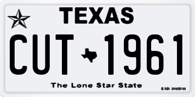 TX license plate CUT1961
