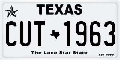 TX license plate CUT1963