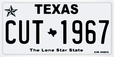 TX license plate CUT1967