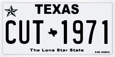 TX license plate CUT1971