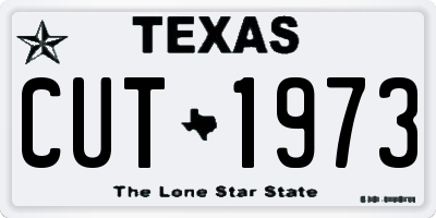 TX license plate CUT1973