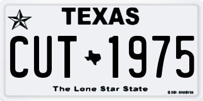 TX license plate CUT1975