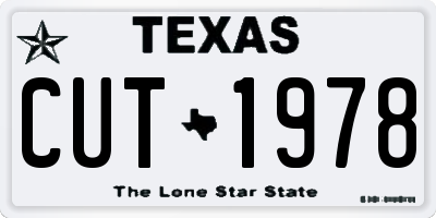 TX license plate CUT1978