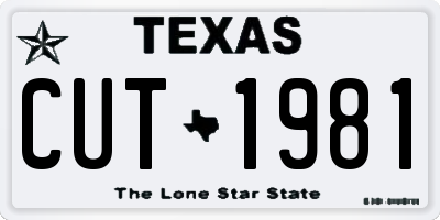 TX license plate CUT1981