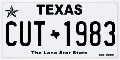 TX license plate CUT1983