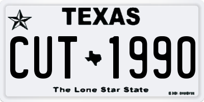 TX license plate CUT1990