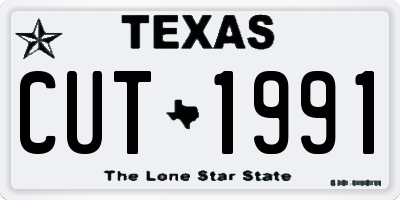 TX license plate CUT1991