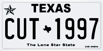 TX license plate CUT1997