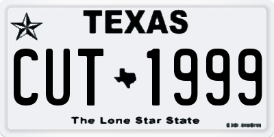 TX license plate CUT1999