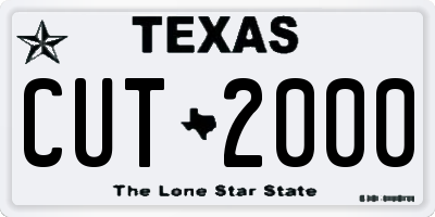 TX license plate CUT2000