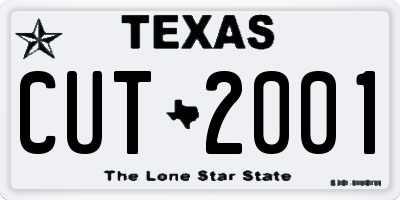 TX license plate CUT2001