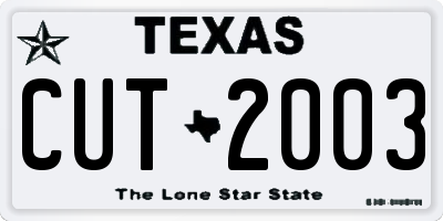 TX license plate CUT2003