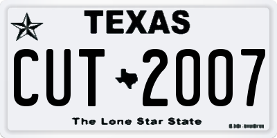 TX license plate CUT2007