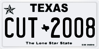 TX license plate CUT2008