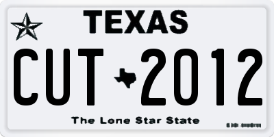 TX license plate CUT2012