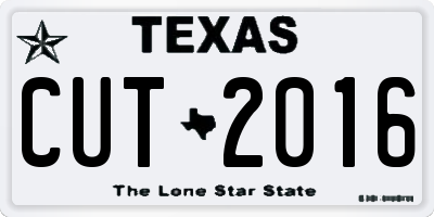 TX license plate CUT2016