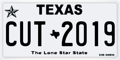 TX license plate CUT2019