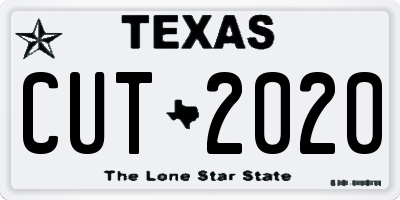 TX license plate CUT2020