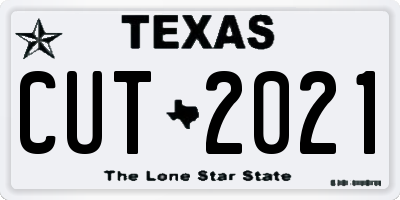 TX license plate CUT2021