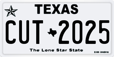 TX license plate CUT2025