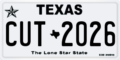 TX license plate CUT2026