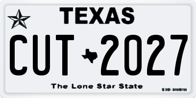 TX license plate CUT2027