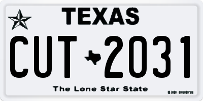TX license plate CUT2031