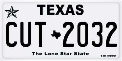 TX license plate CUT2032
