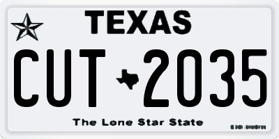 TX license plate CUT2035