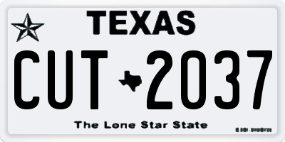 TX license plate CUT2037