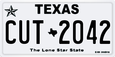 TX license plate CUT2042