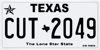 TX license plate CUT2049