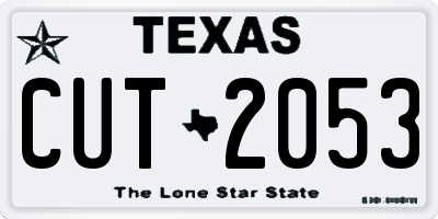 TX license plate CUT2053