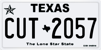TX license plate CUT2057